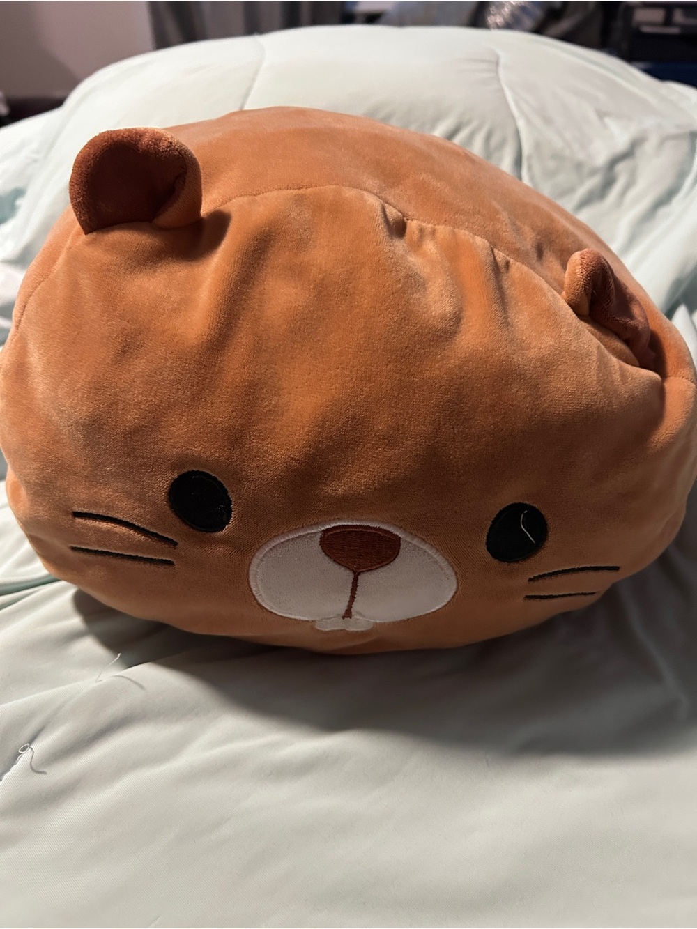 Squishmallows Orange Brown Plush Mouse Bed Pillow